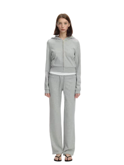 Washed Ribbed Low-Rise Sweatpants