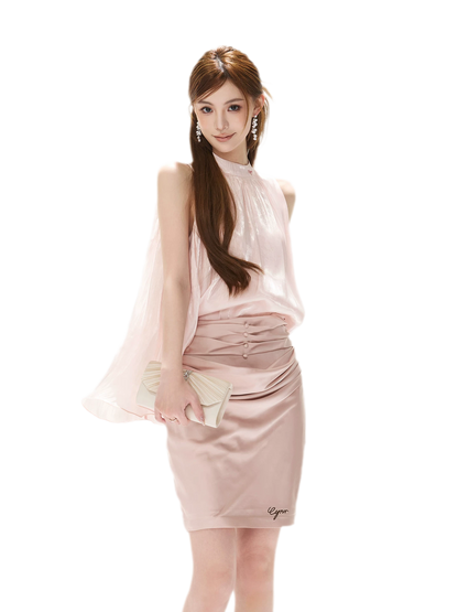 Pearl-Sheen Stand Collar Top