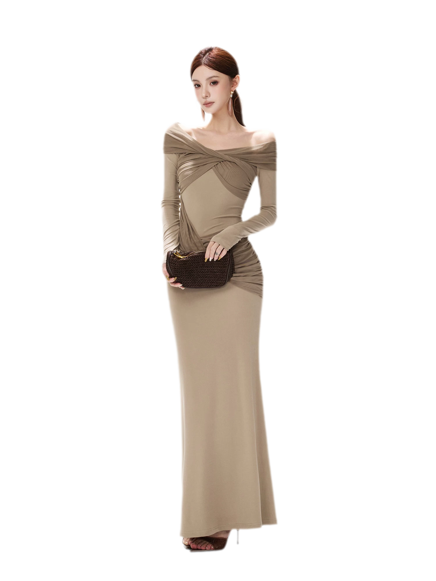 Mesh Twist Mermaid Knit Dress