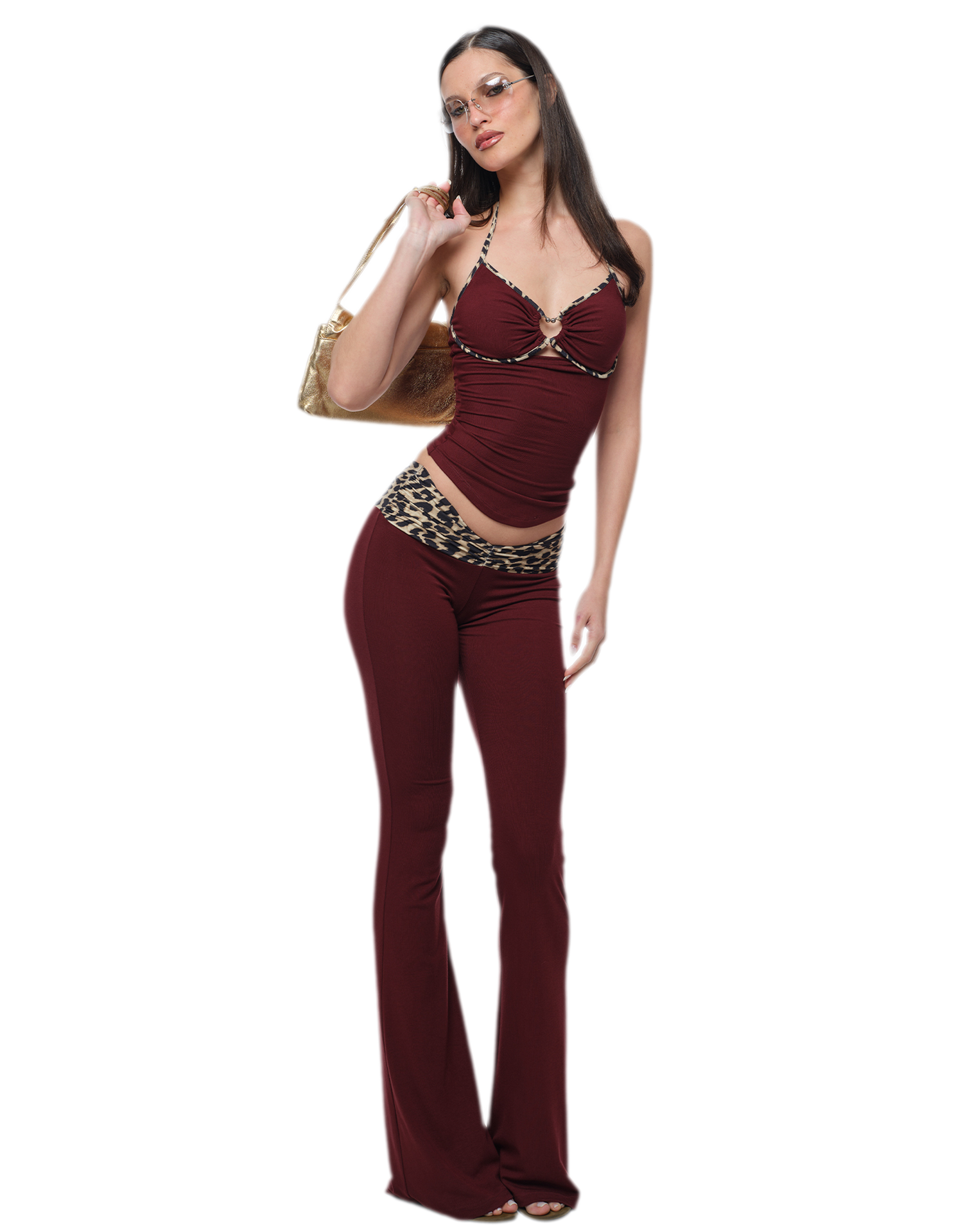 Heart Cutout Leopard Set