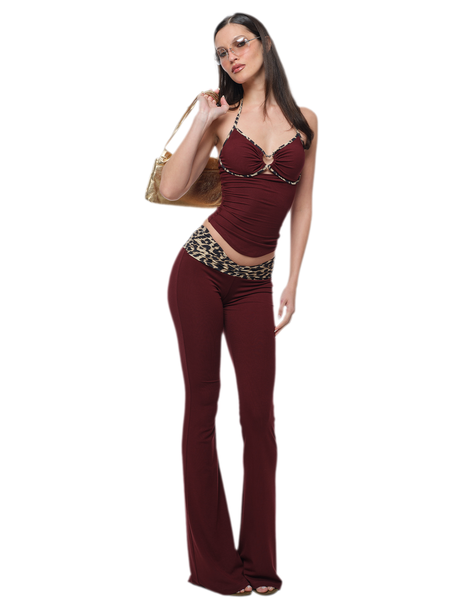 Heart Cutout Leopard Set