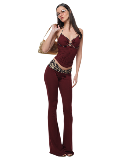 Heart Cutout Leopard Set