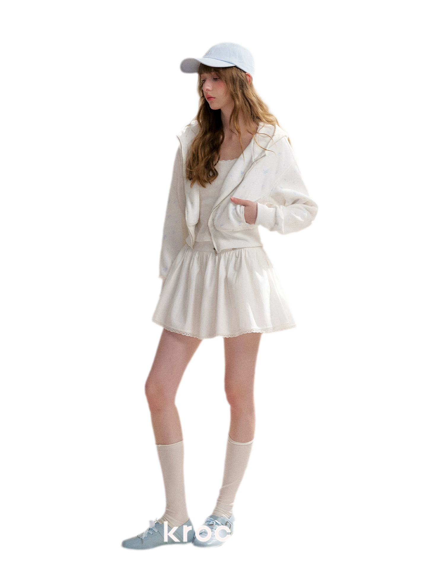 Textured A-Line Short Skirt