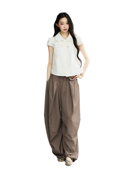 Pleated Wide Leg Pants