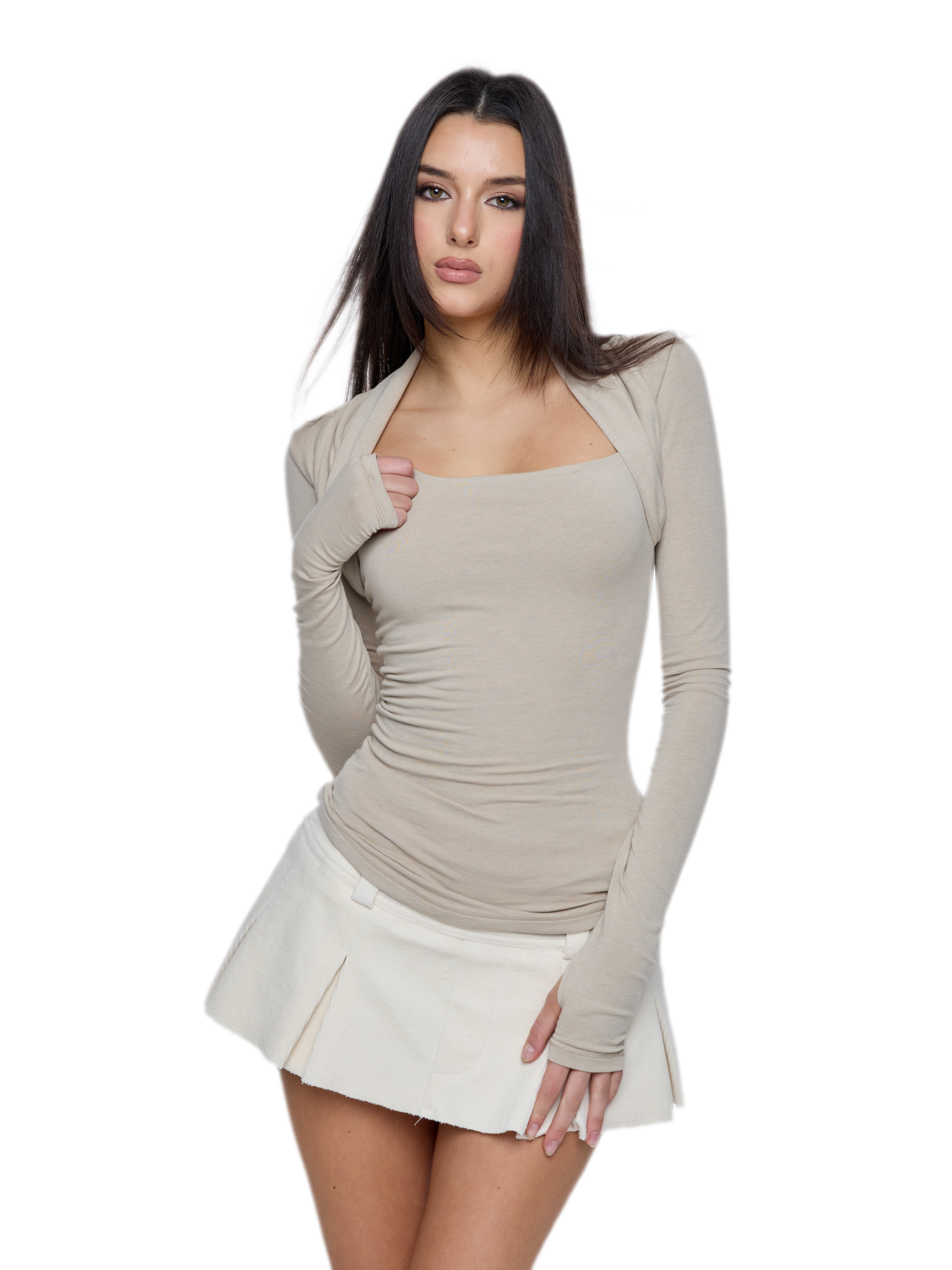 Square Neck Ruched Top