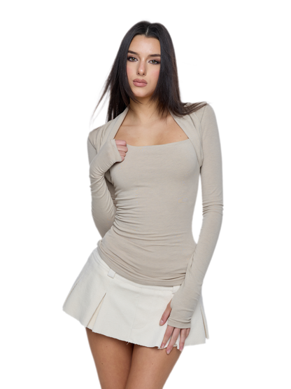 Square Neck Ruched Top
