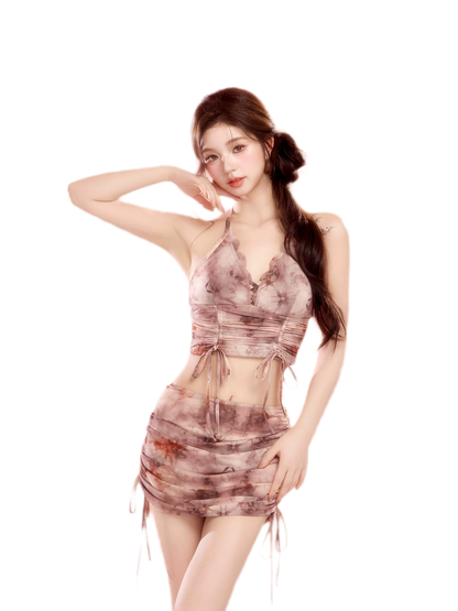 Tie-Dye Ruched Swim Set
