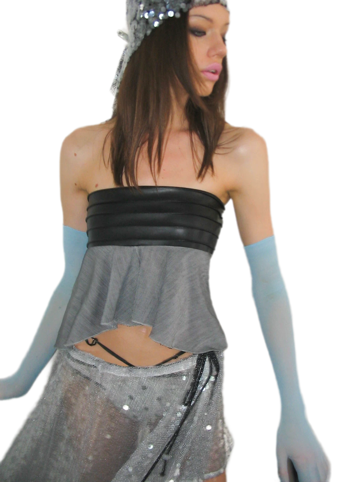 Textured Peplum Skirt Set