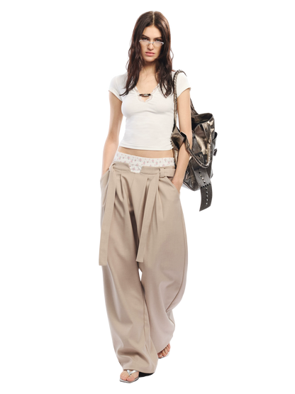 Floral Print Loose Wide Leg Pants