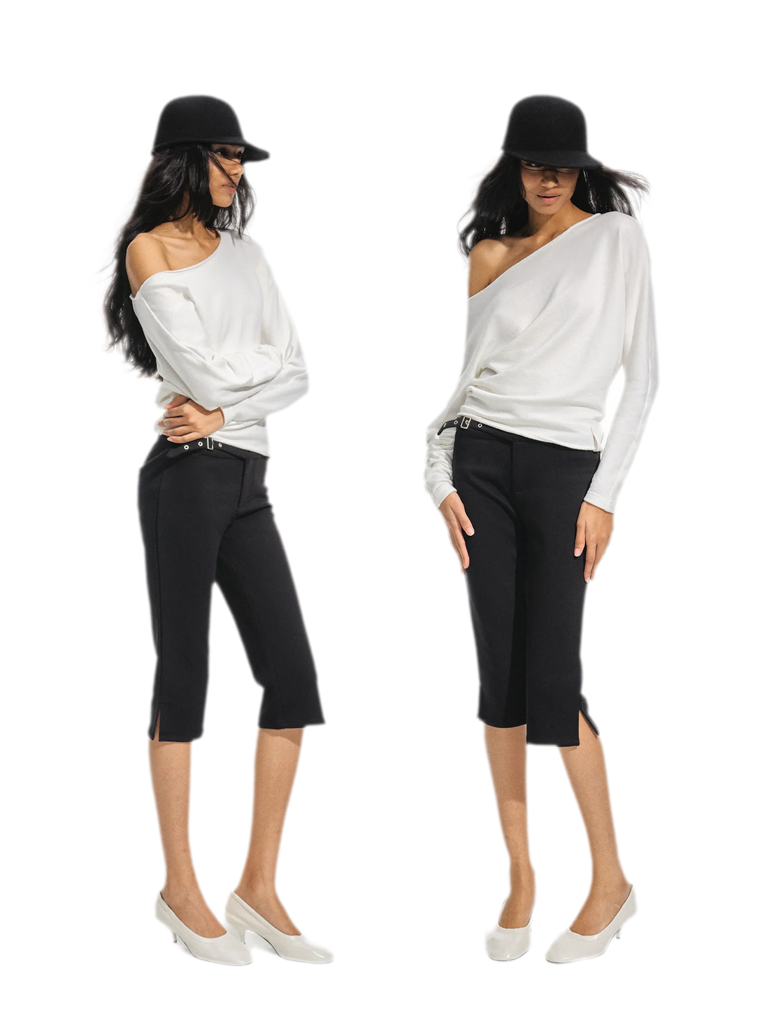 Raw Edge Off Shoulder Set