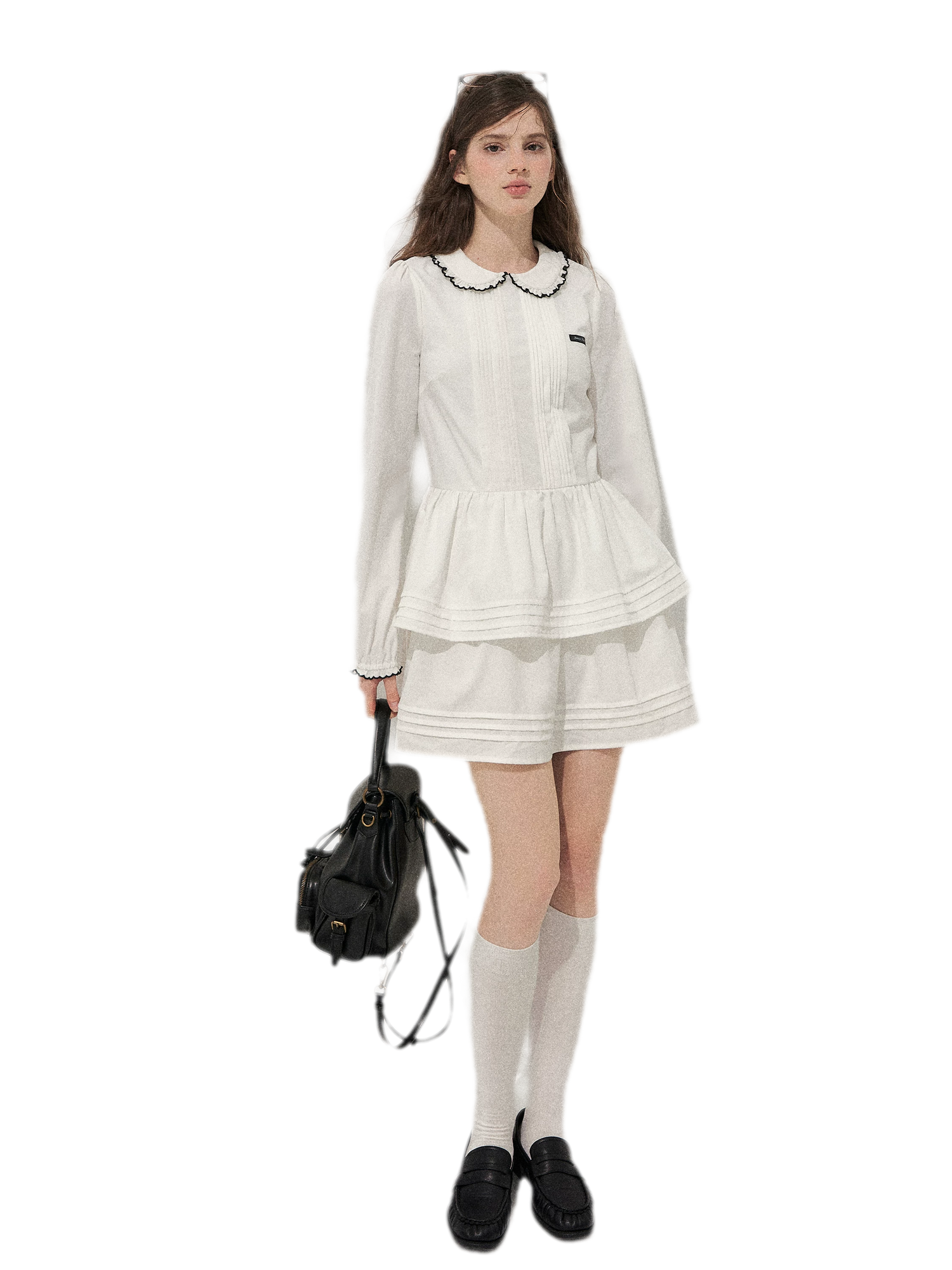 Pleated Peter Pan Collar Dress