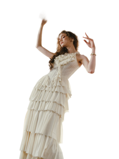 Ruffled Corset Fishbone Dress