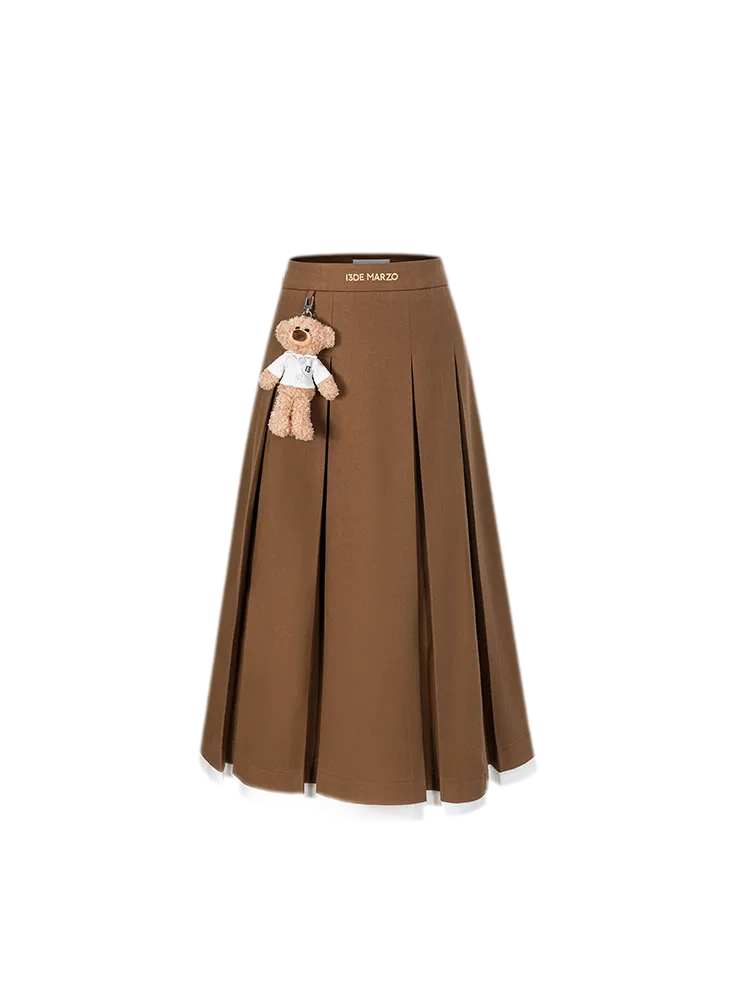 Pleated Suit Midi Skirt