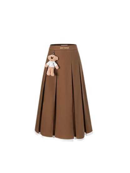 Pleated Suit Midi Skirt