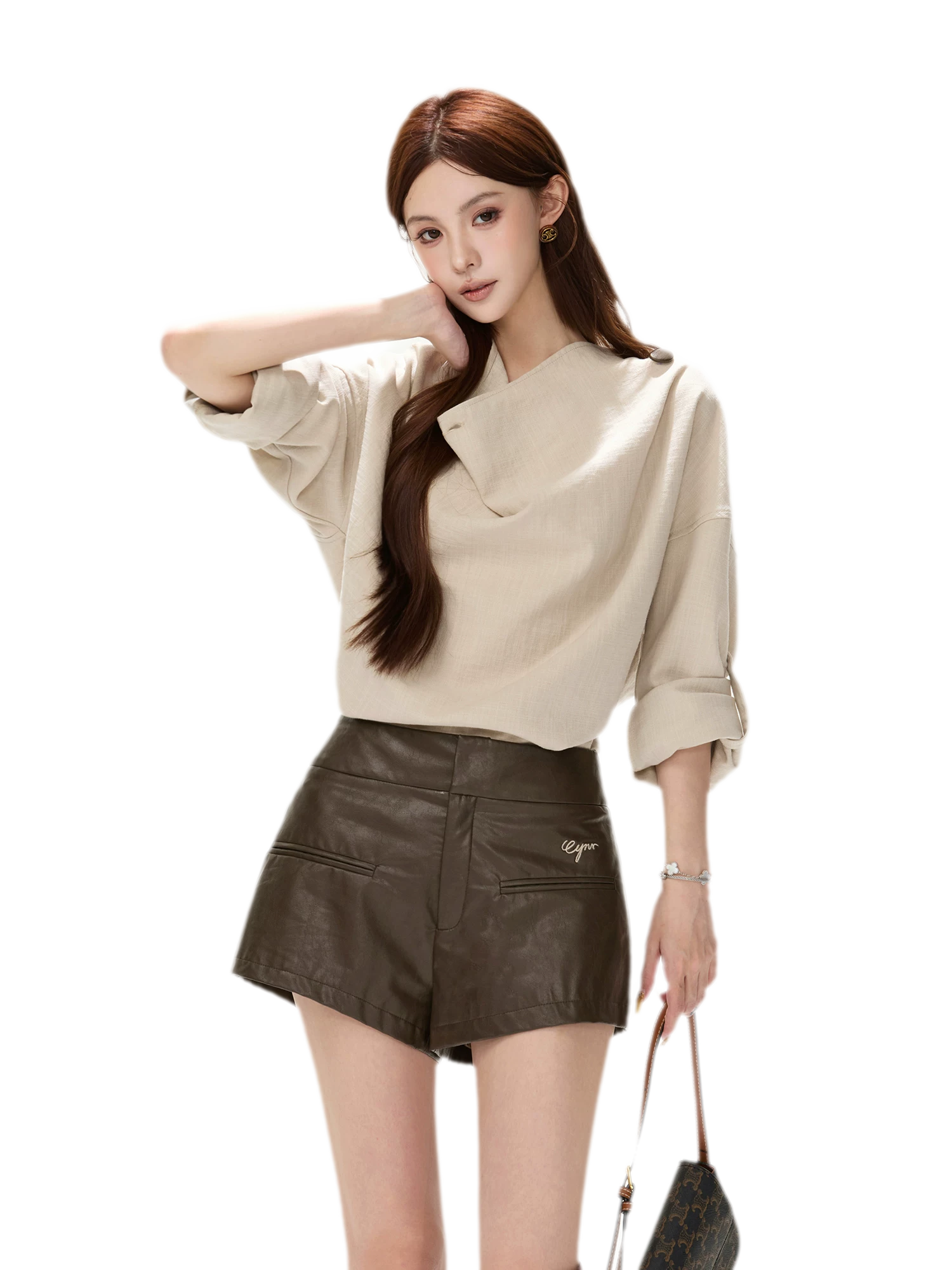 Matte PU High-Waisted Shorts