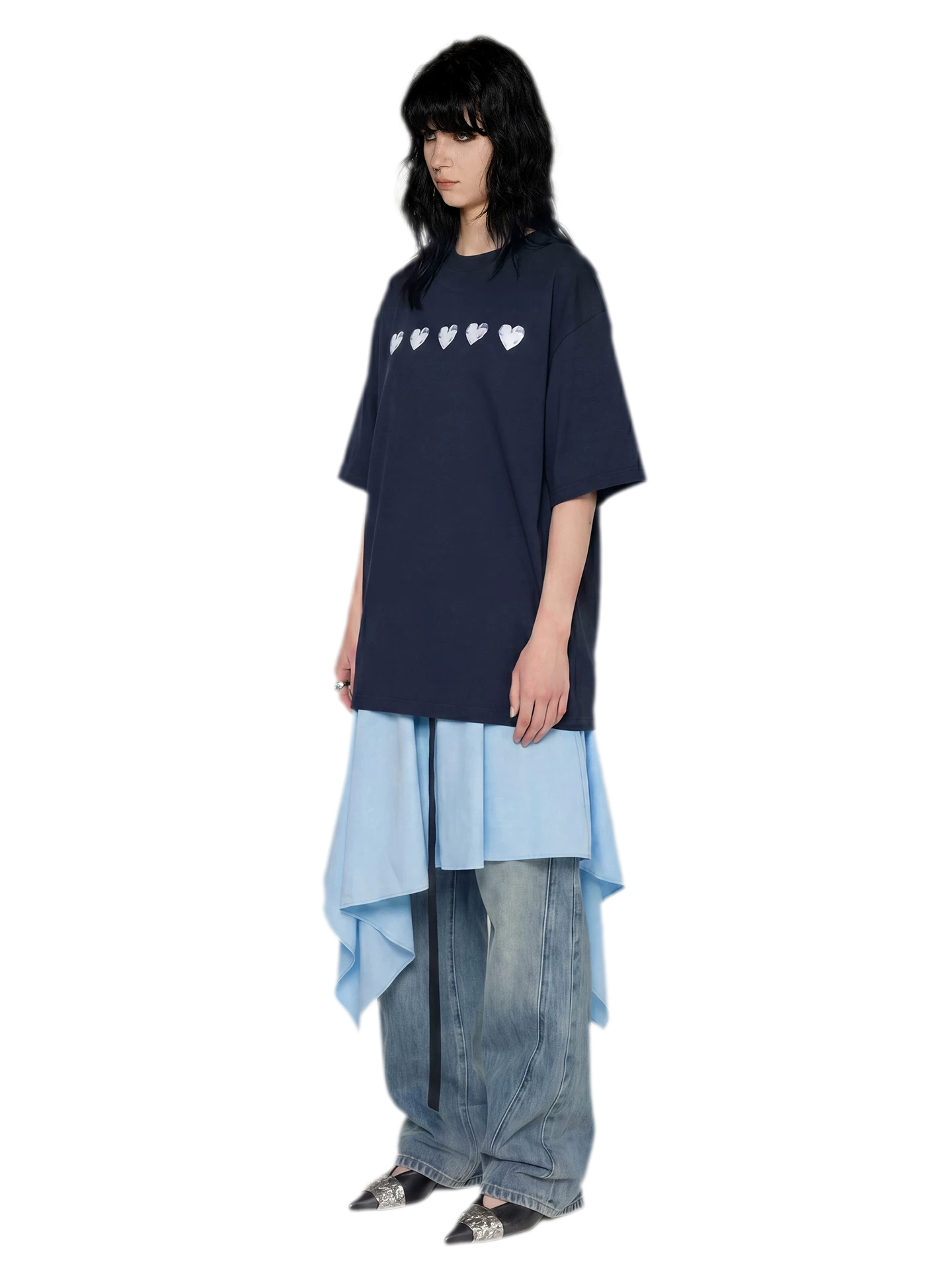 Silver Print Oversized T-Shirt