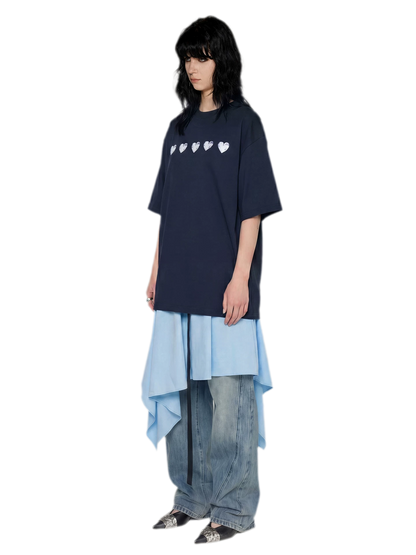 Silver Print Oversized T-Shirt