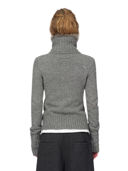 Wool Ribbed Fitted Cardigan