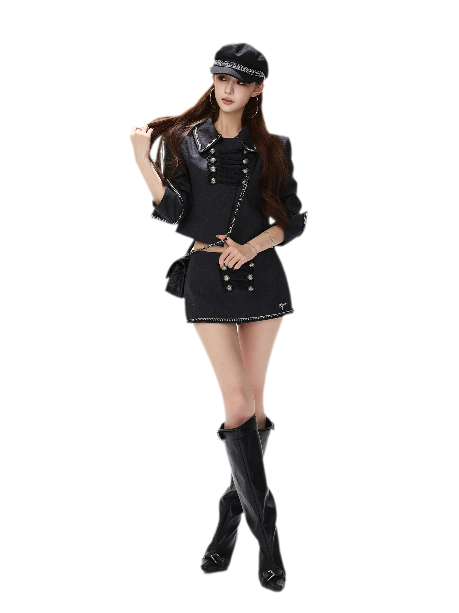 Corded Napoleonic Jacket Skirt Set