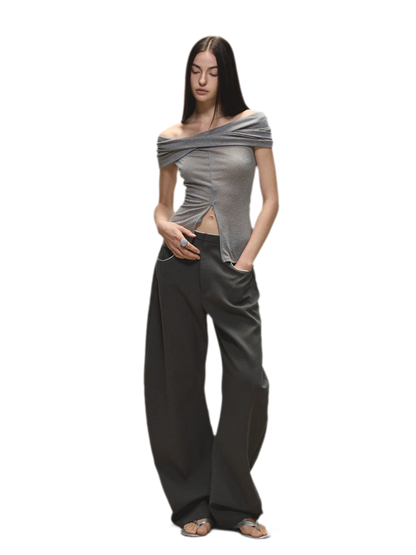 Relaxed Fit Sculpted Wide-Leg Pants