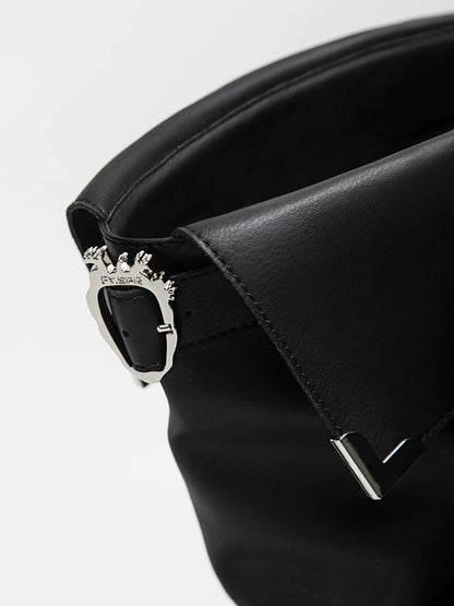 Smooth Wrap Strap Knee Boots