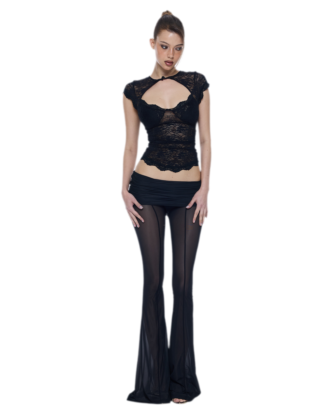 Lace Cutout Slim Top