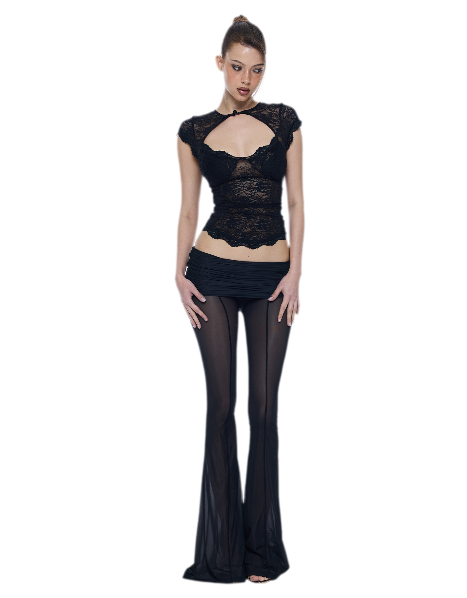 Lace Cutout Slim Top