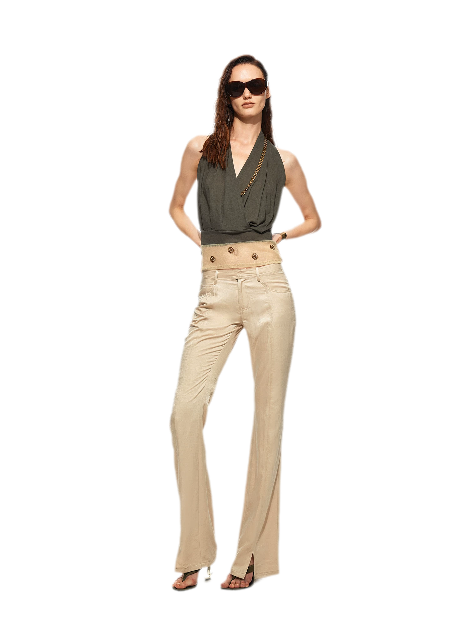 Acetate Beaded Halter Top