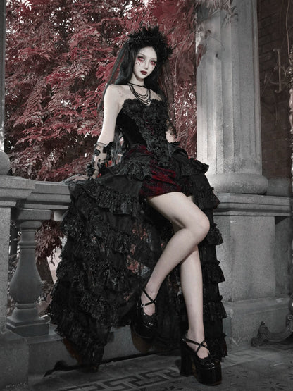 Áo corset Gothic ren nhung