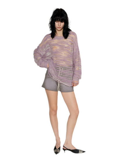 Textured Bouclé Knit Sweater