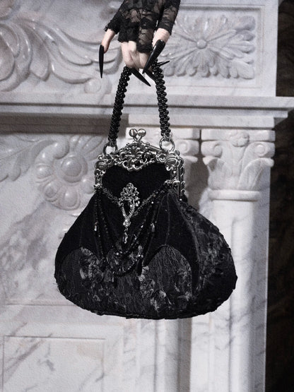 Velvet Bat Frame Handbag