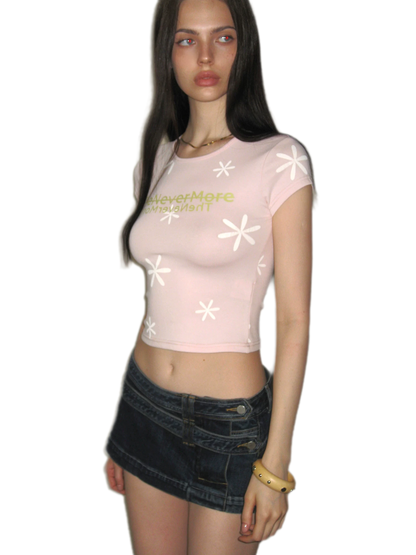 Vintage Floral Fitted T-shirt