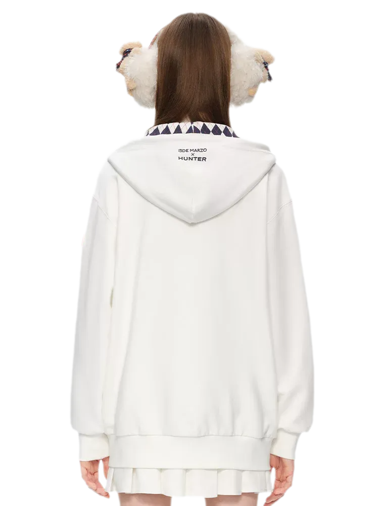Áo khoác hoodie thêu lót nỉ