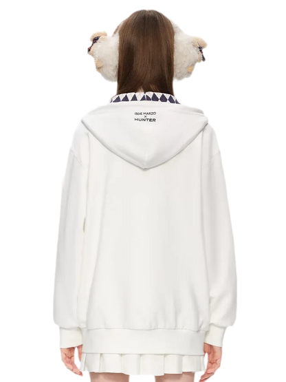 Áo khoác hoodie thêu lót nỉ