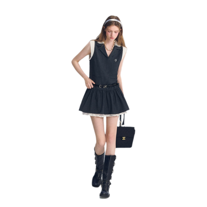 Contrast Collar Cami Dress