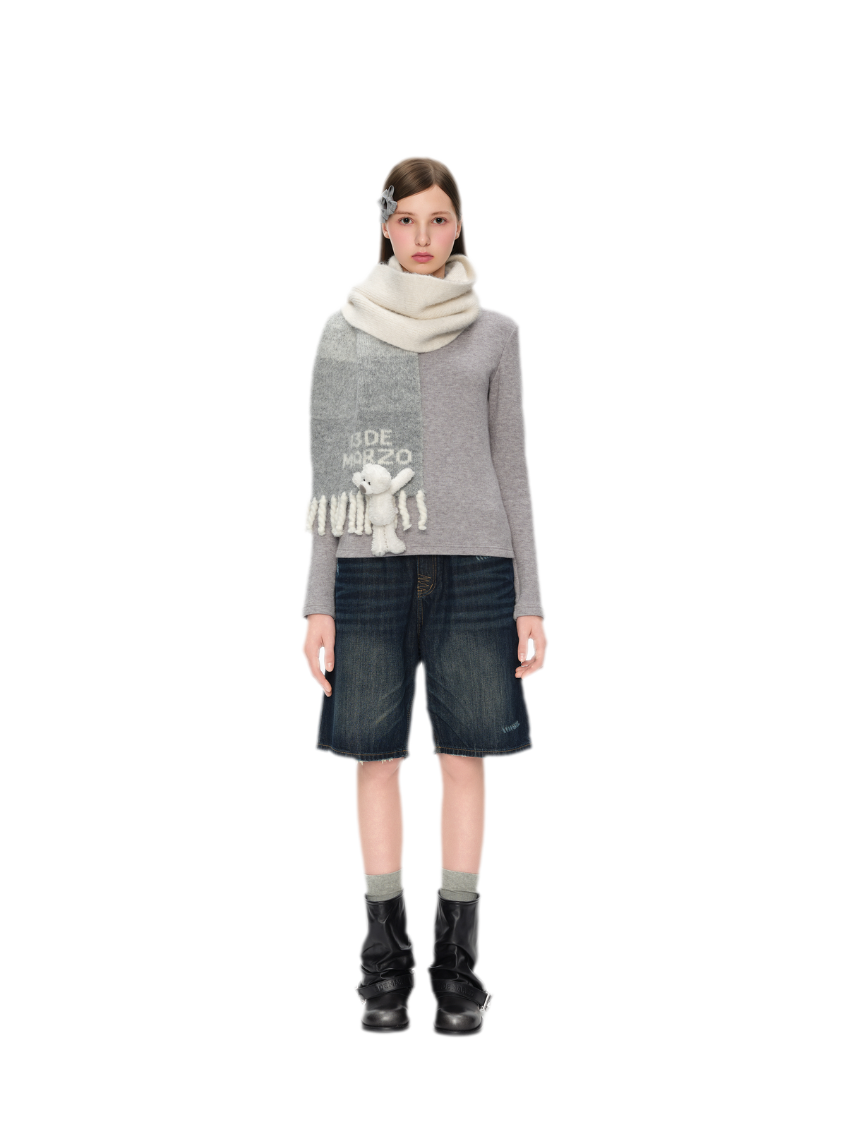 Yarn-Dyed Brushed Fringe Scarf