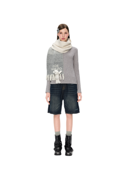 Yarn-Dyed Brushed Fringe Scarf