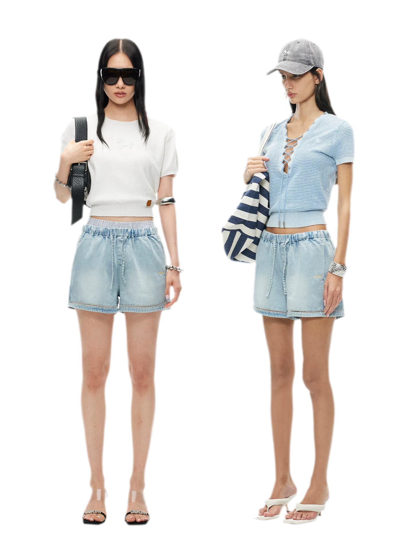 Lyocell Washed Denim Shorts