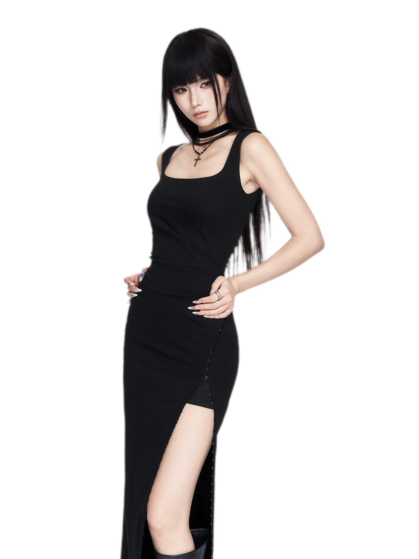 Ruching Strapless Fitted Long Dress
