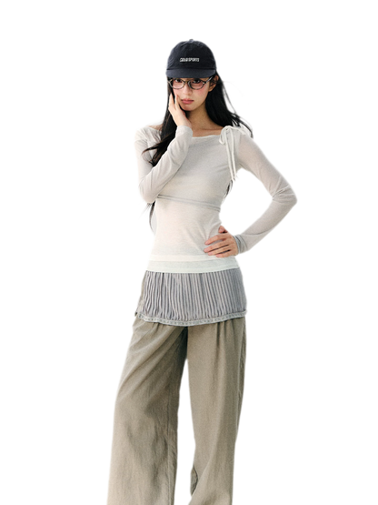 Asymmetric Tie Shoulder Tee