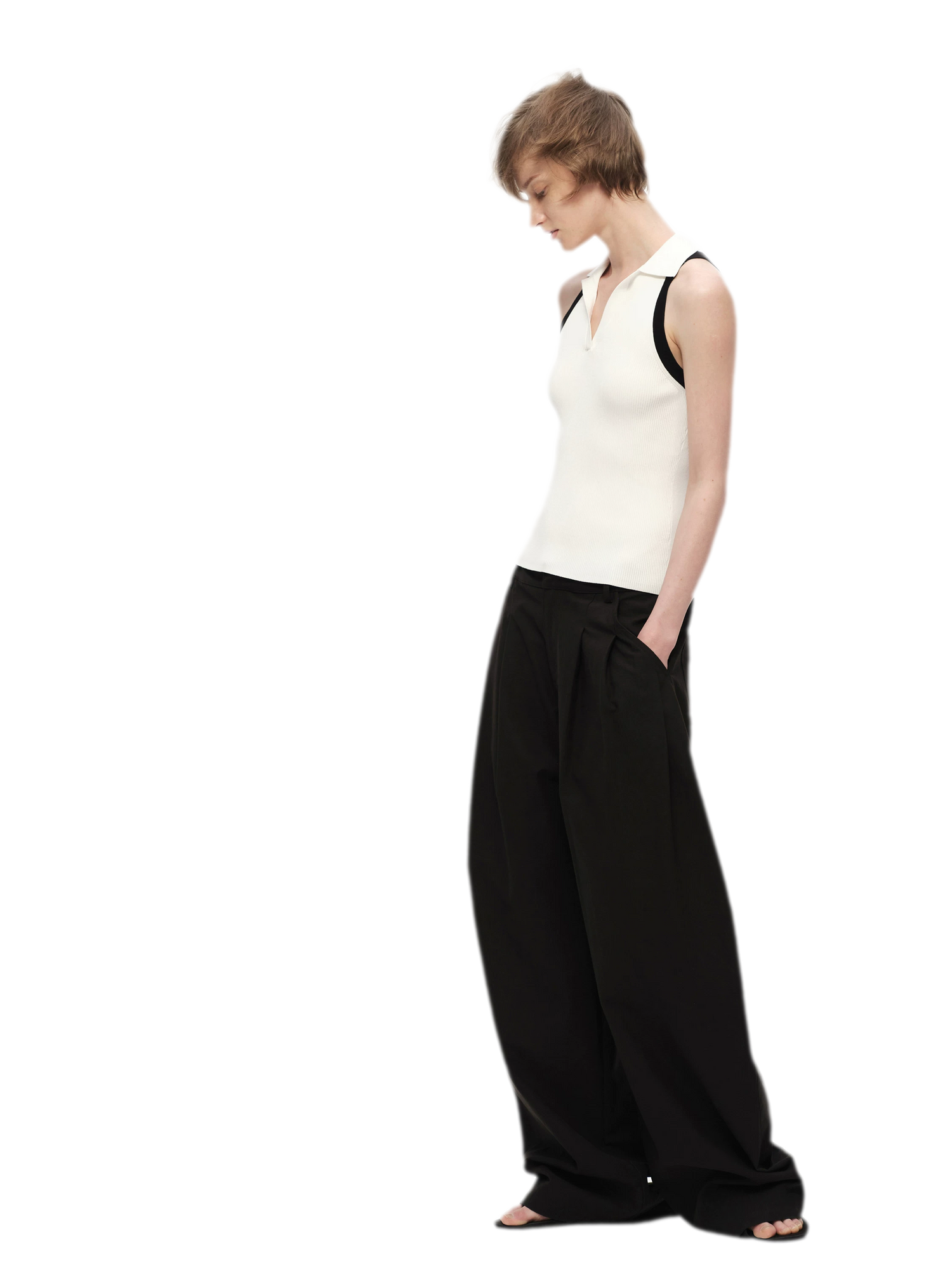 Contrast Rib Polo Tank