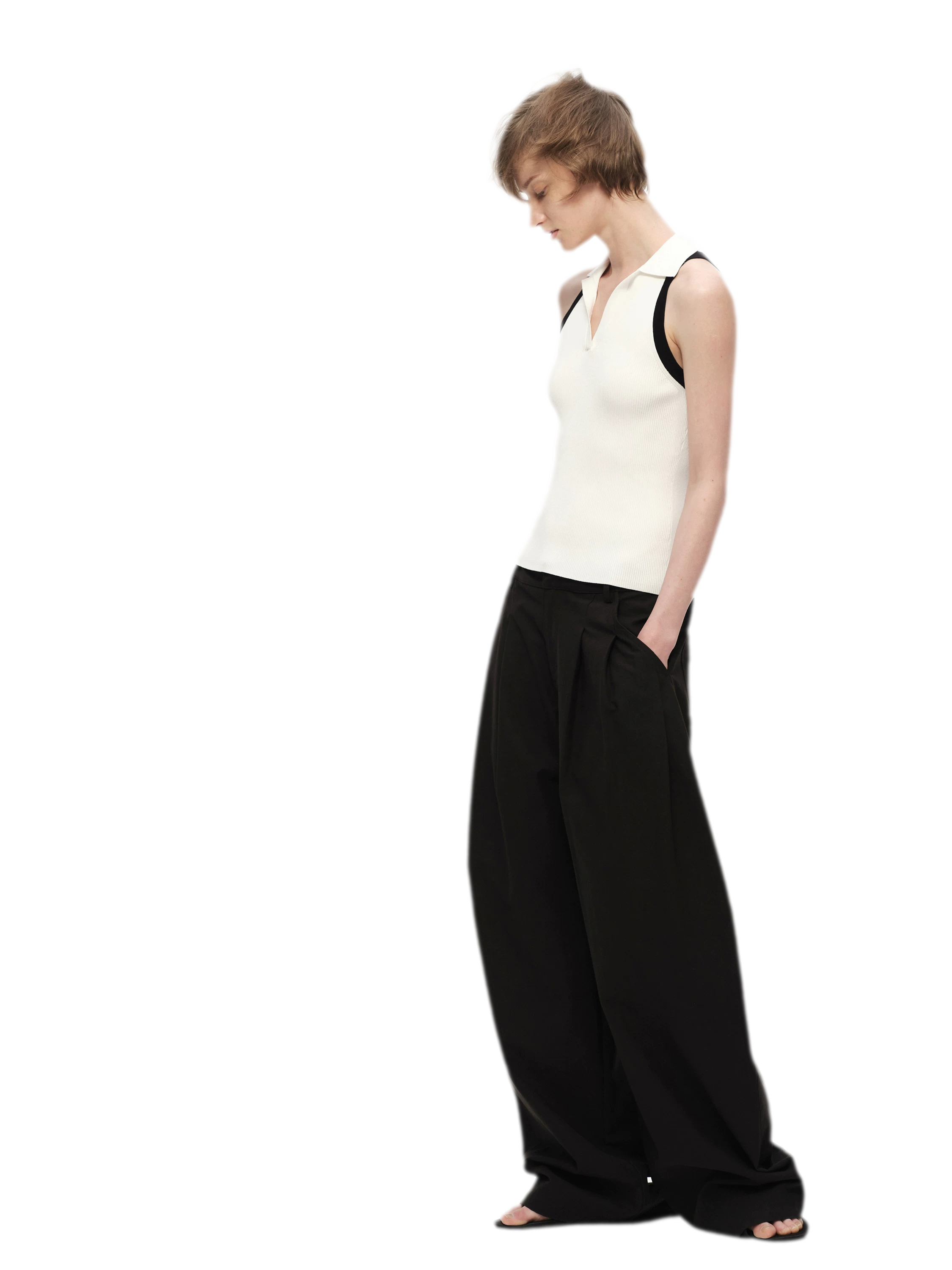 Contrast Rib Polo Tank