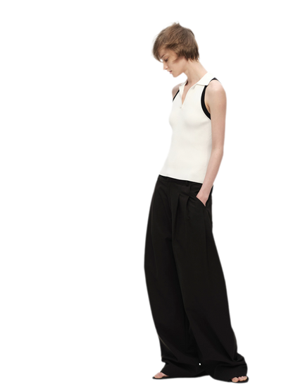 Contrast Rib Polo Tank