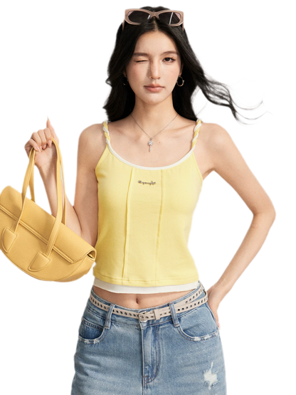 Colorblock Cable Knit Camisole