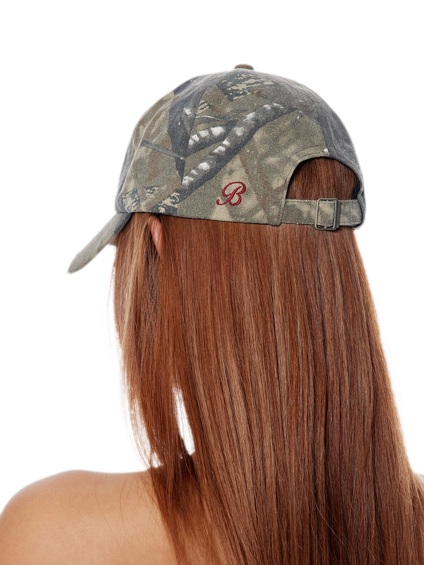 Camo Distressed Curved Hat