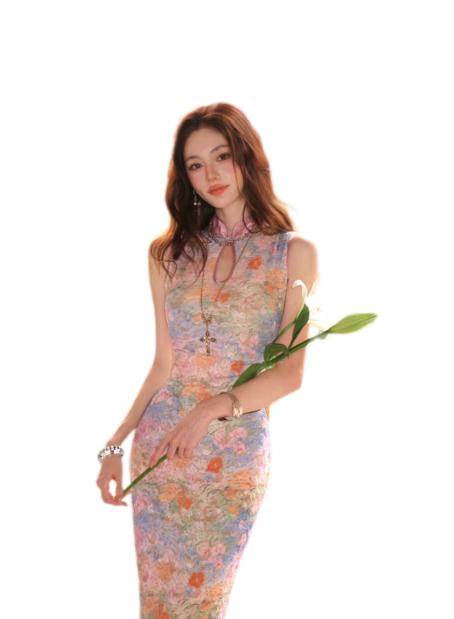 Spring Oil Painting Qipao Dress