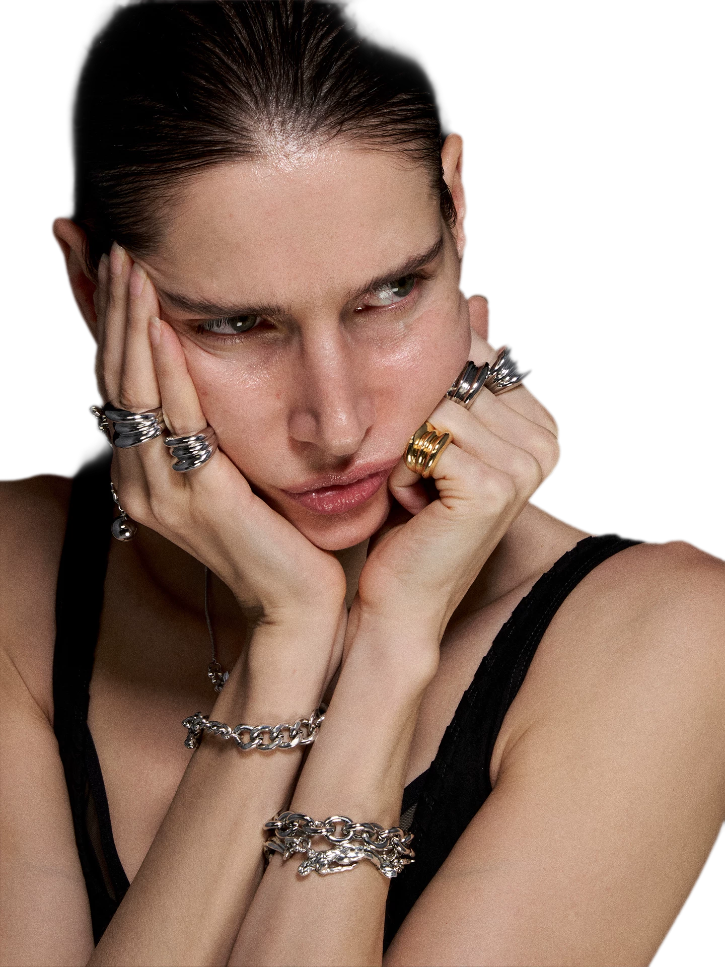 Punk Style Gold &amp; Silver Layered Ring