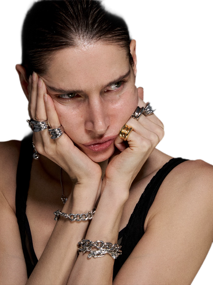 Punk Style Gold &amp; Silver Layered Ring