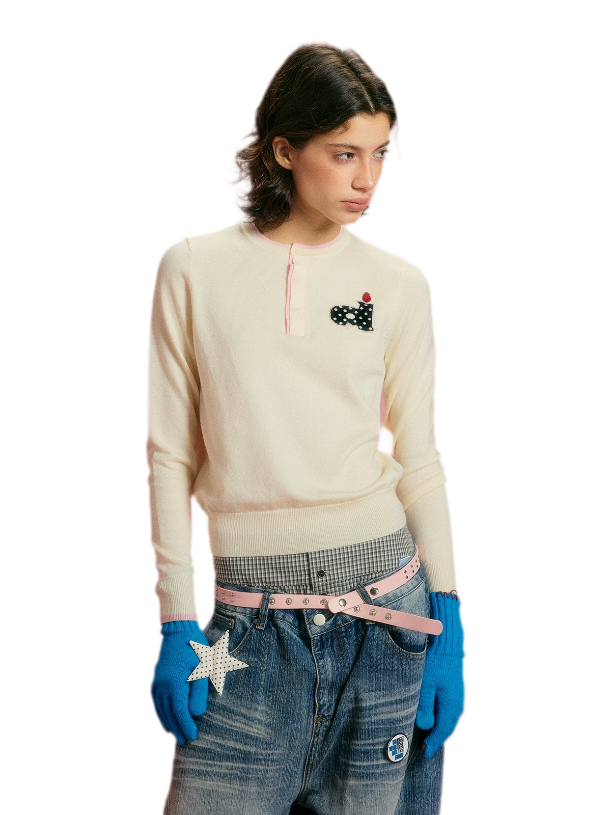 Top in maglia con contrasto in misto seta