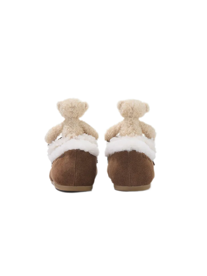 Mocasines sin cordones de oso de peluche